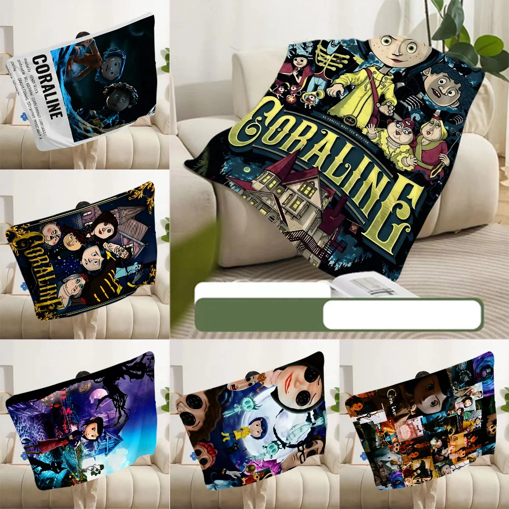 Cartoon C-coraline Printed Blanket Picnic Blankets Warm Blanket Soft and Comfortable Blanket Home Travel Birthday Gift