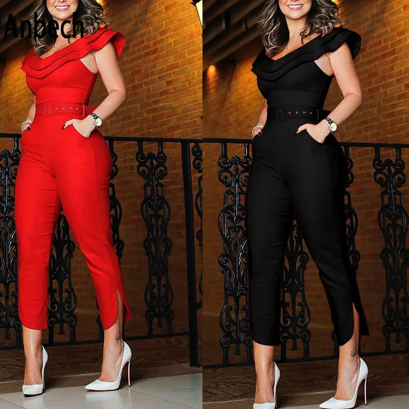 

O-Neck A Pleated Sleeveless Jumpsuit Women's Commuting Wind High Waisted Wide Leg Pants Loose Fashionable Dropshipping