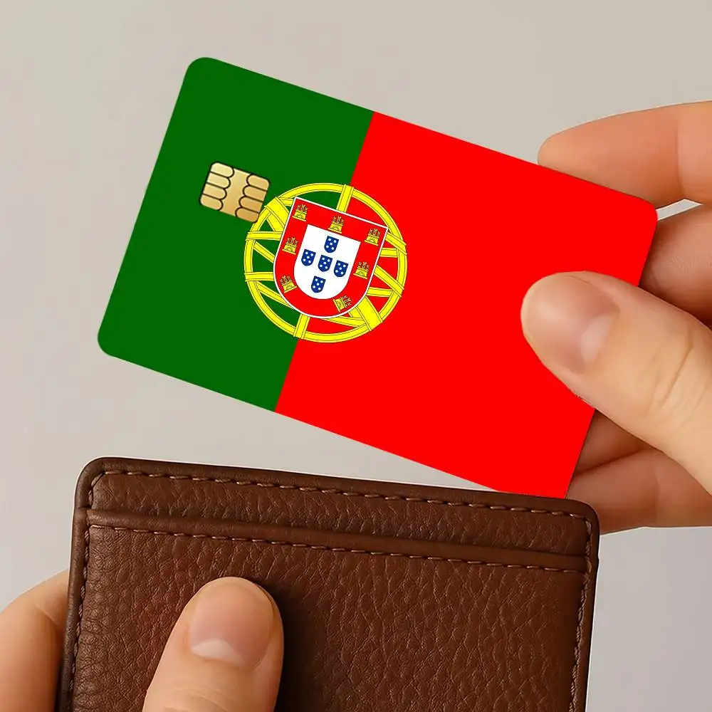 ملصقات بطاقات الائتمان العلم البرتغال لحماية ديكور الخصم البنك 4 قطع مضادة للخدش ومقاومة للماء