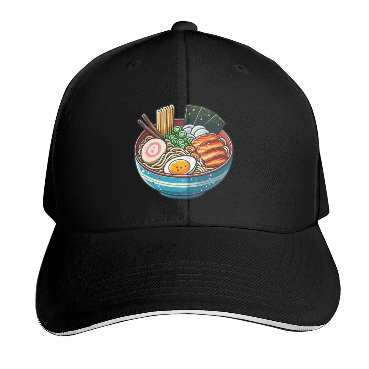 Japanses Ramen Noodles Bowl Baseball Cap Strapback Dad Hat Six Panel Structured Crown Sun Protection UPF 50+
