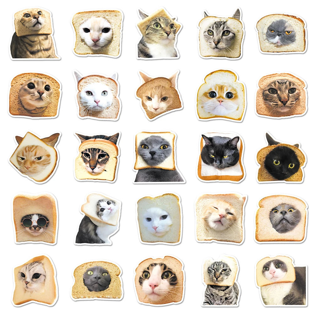 10/30/50 個かわいい面白い猫ヘッドパン落書きステッカーかわいい動物デカール子供のおもちゃスーツケースラップトップ電話ステッカー梱包
