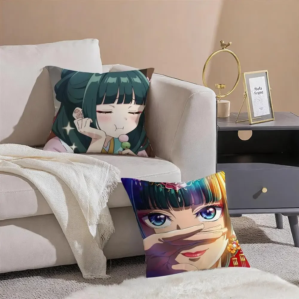 Mystery Anime T-The Apothecary Diaries Cushion Cover Throw Pillow Cover Hidden Button Durable Polyester Chair Cushion