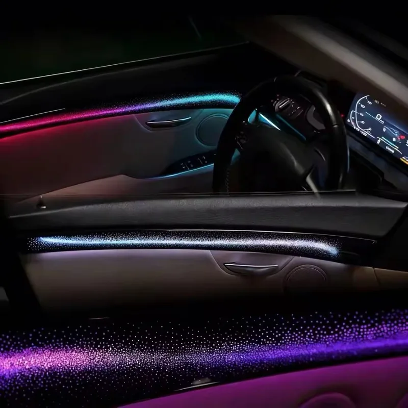 E70 X5 Galaxy Dynamic 64 Color LED Atmosphere Kit, Interior Ambient Strip Fit 2006-2013 Large SUV Full Car Decor Upgrade Parts