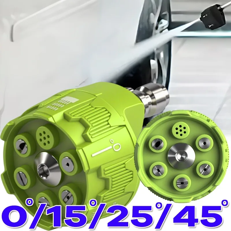 

Универсальная насадка для мойки автомобилей высокого давления 6-в-1 с вращающимся распылителем и соединительной трубкой для подачи моющего средства