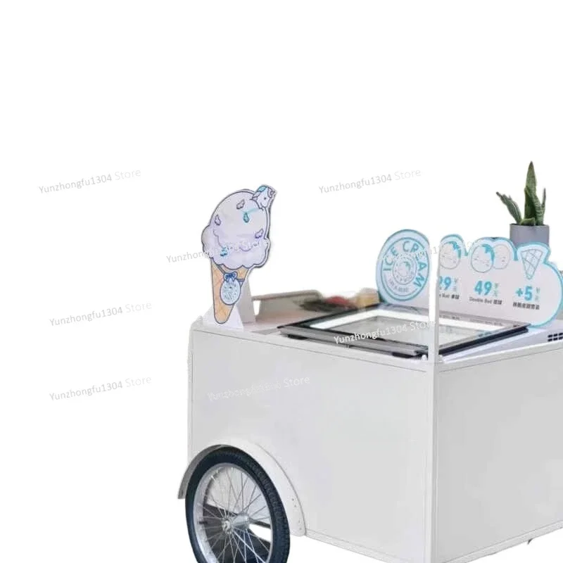 Ice cream truck movable display cabinet commercial multi-function stall cart promotion