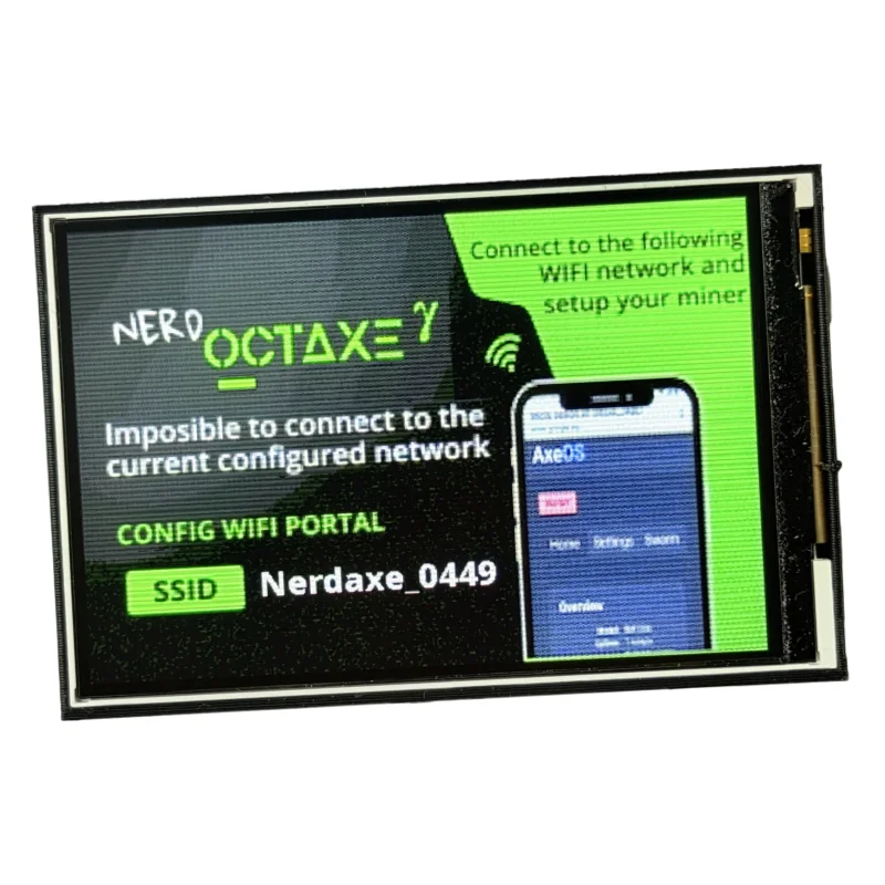 NerdOCTAXE 3.5 Inch IPS Display With Protective Case Plug Play Monitor For BitNerd++ NerdQaxe Bitcoin Mining Machine