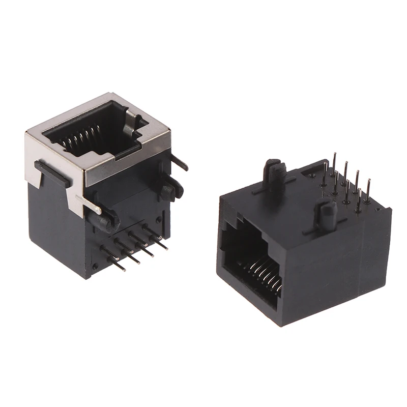 Hot Sale Hot sale 10PCS RJ45 metal 8-pin female PCB right angle board jack connector