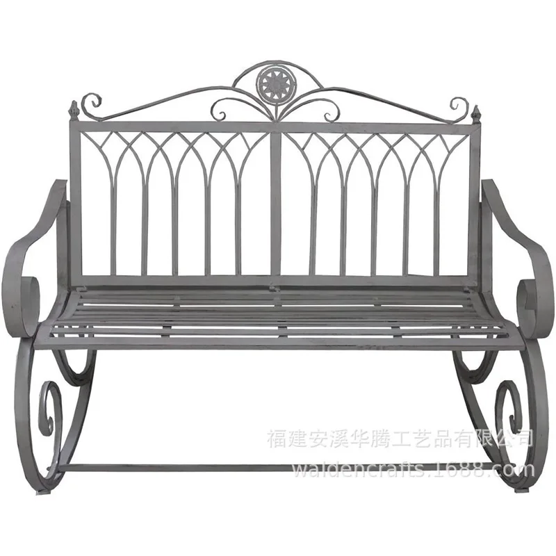 Vintage wrought iron home rocking chair garden lazy recliner pastoral indoor outdoor balcony leisure rocking chair