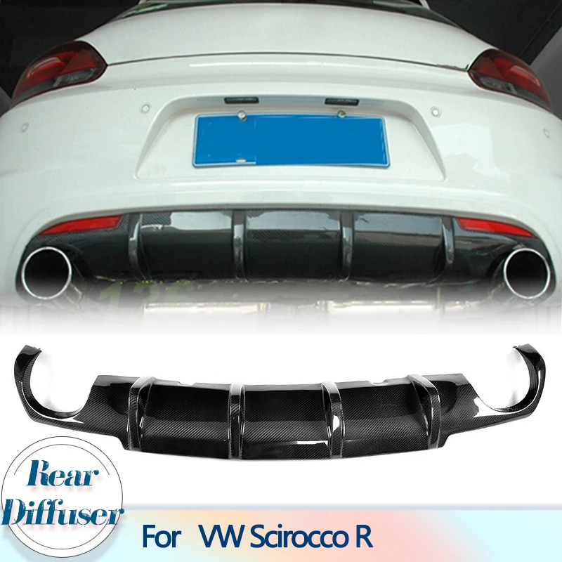 

Car Rear Diffuser Lip Spoiler For Volkswagen VW Scirocco R R20 Bumper 2009-2014 Carbon Fiber Rear Diffuser Spoiler Black FRP