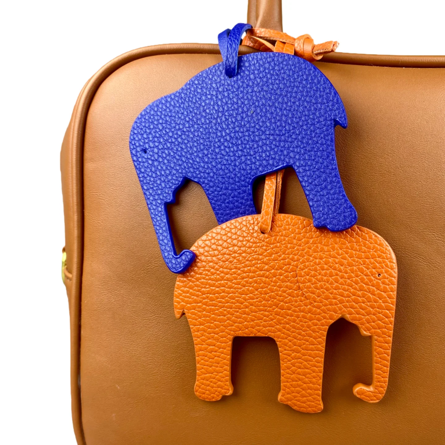 حقيبة جلدية على شكل فيل ملون - 12 لونًا نابضًا بالحياة، نمط مختلط ومطابقة، سلسلة مفاتيح جلدية متينة وسميكة - جلد PU