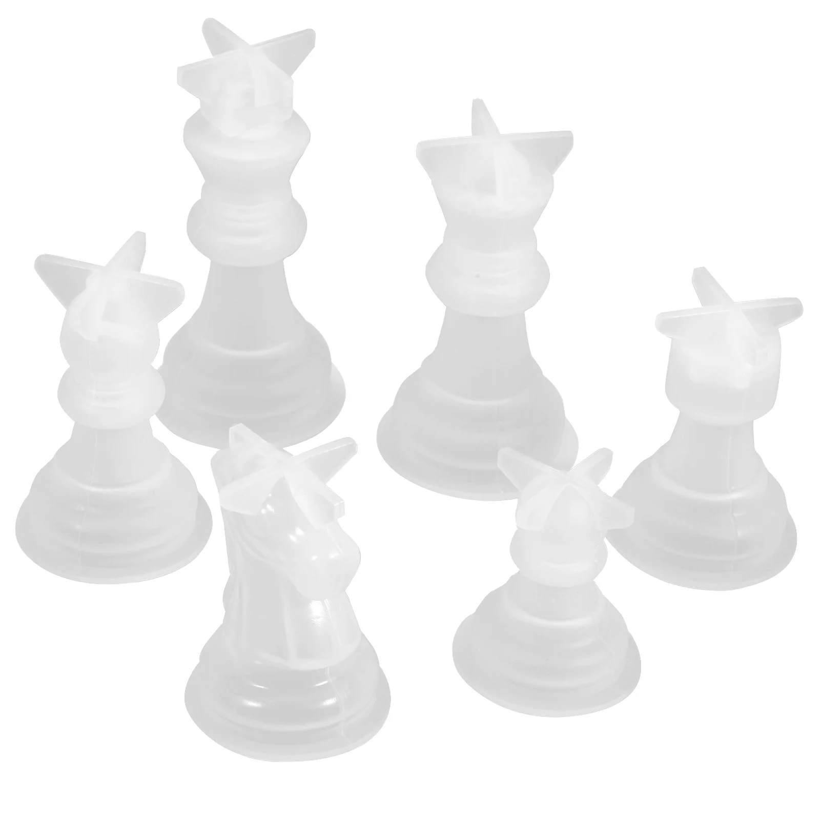 

6pcs Silicone Chess Molds Creative Chess Shape Molds For Diy Fondant Craft Handicraft Making Jewelry Art Project Tools