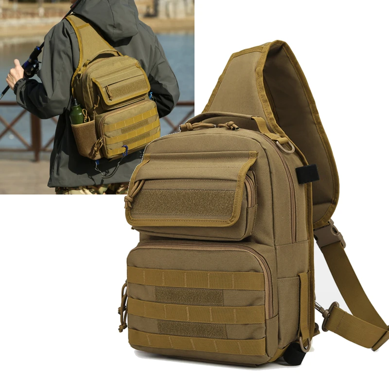 

Tactical Fishing Chest Bag Large Capacity Lure Hiking Climbing Hunting Cycling Shoulder Bags Outdoor Sports Training Rucksack