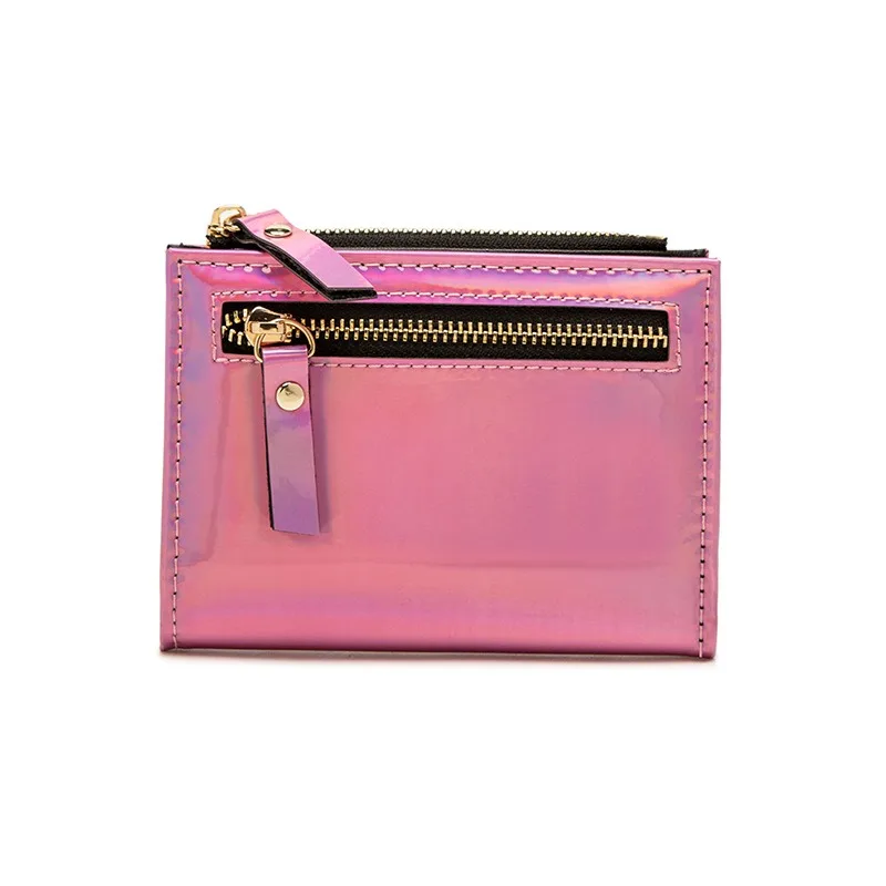 New Stylish Colorful Double Zipper Versatile Coin Purse Ins Multi-card Buckle Short Zipper Women's Wallet 카드지갑