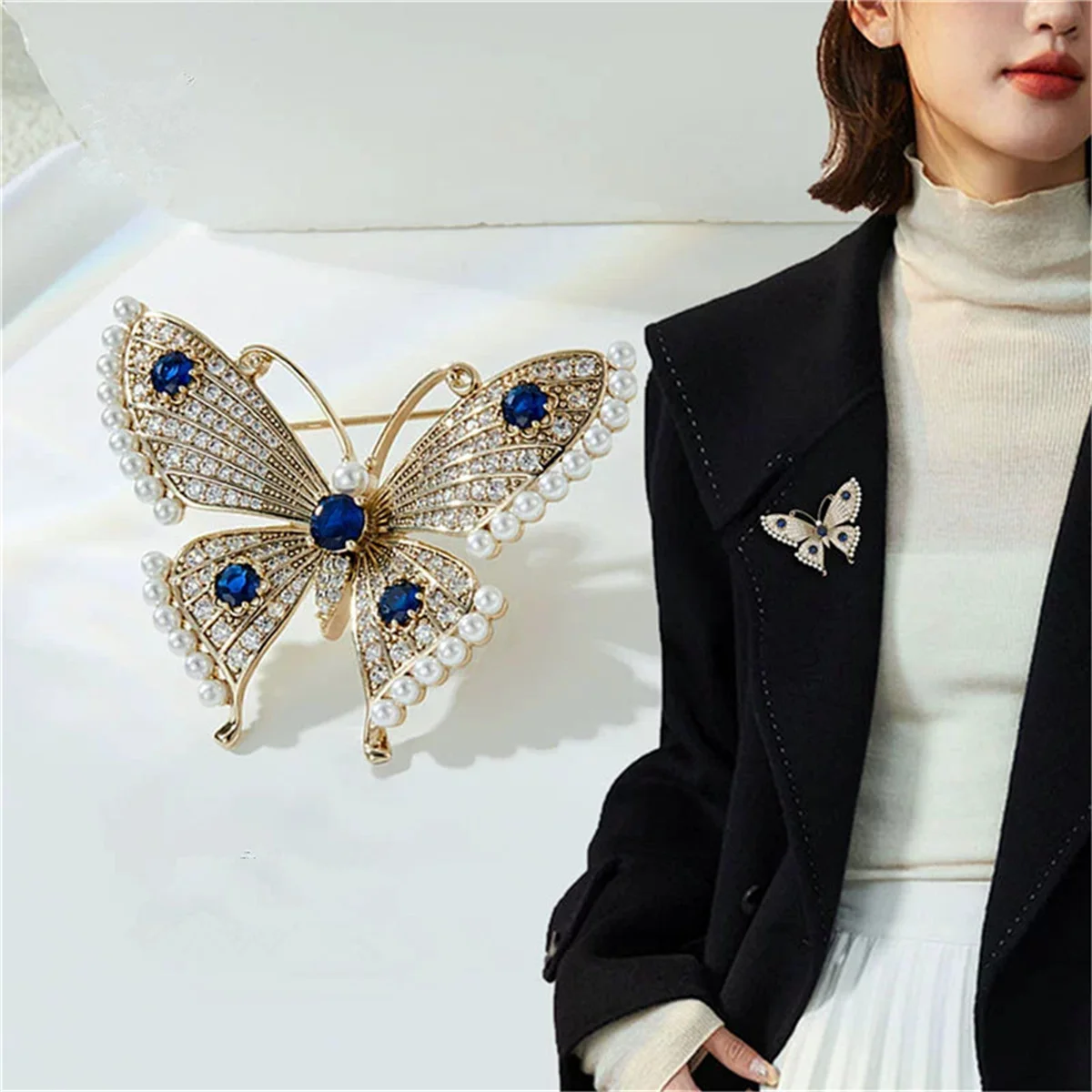 French Retro Butterfly Brooch Exquisite Luxury Pin Magnificent Fashion Jewelry Accessories Party Charm Trend Gift Souvenir 2025