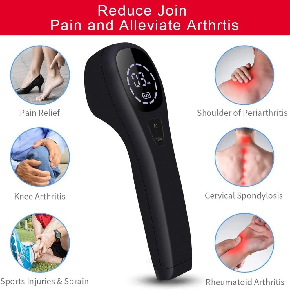 2x808nm, 12x650nm Handheld Laser Therapy Device, Used for Relieving Pain in the Body, Joints, and Muscles, Wound Healing