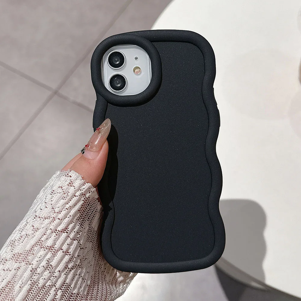 موجة الجانب السائل سيليكون الحالات الهاتف آيفون 16 برو حافظة آيفون 15 13 برو ماكس 14 11 12 XR X XS 7 8 Plus SE غطاء ناعم Fundas #3