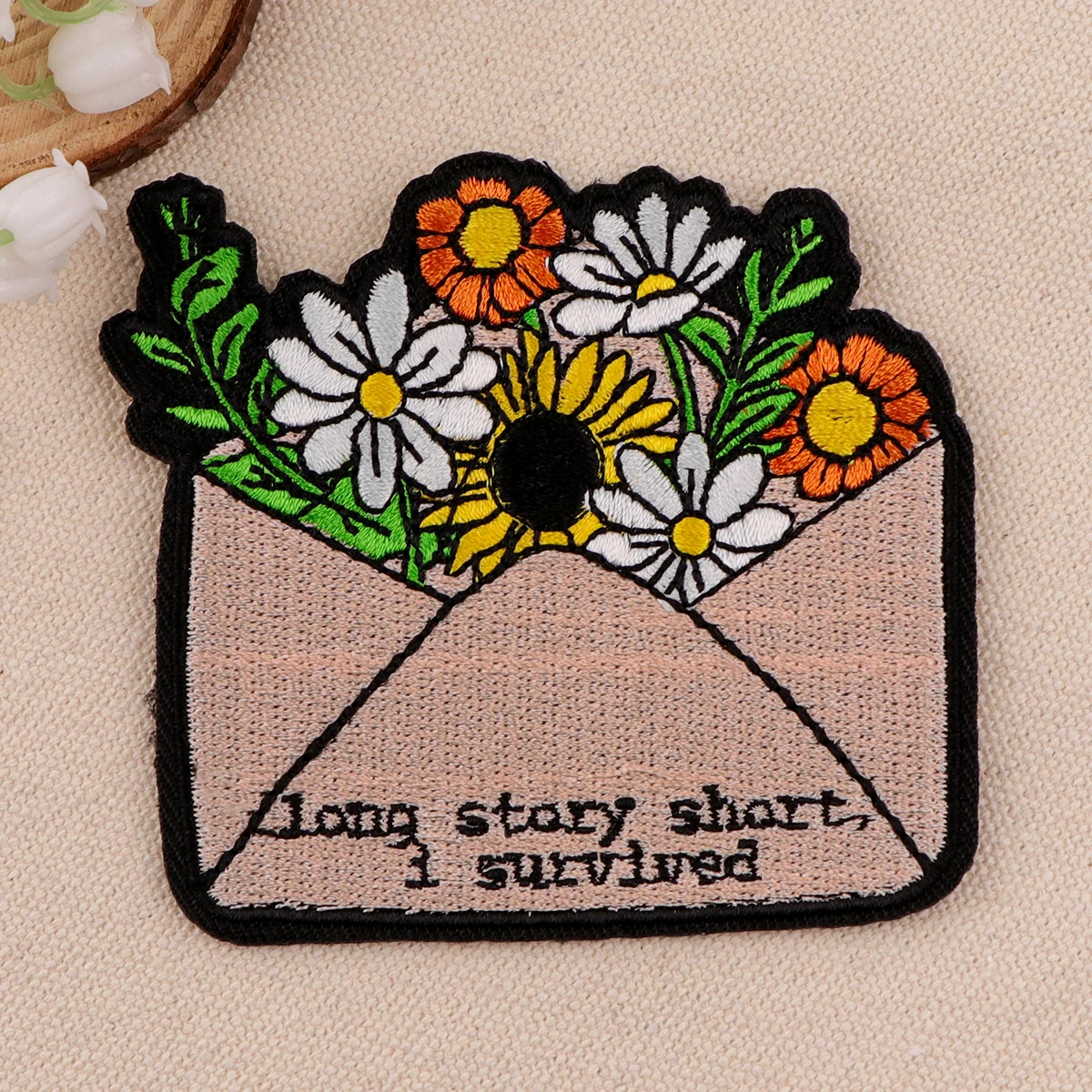 long story short Patches On Clothes Singer Embroidered Patches Flowers Sew Badges Iron On Patch DIY Clothing Accessories