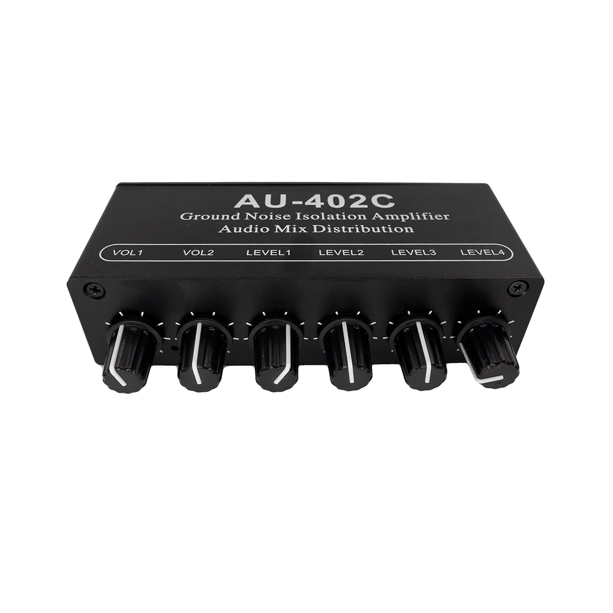 

AU-402C Audio Mixed Distributor Signal Selector Switcher 4 Input 2 Output RCA Tone Volume Controls Headphones Amplifier