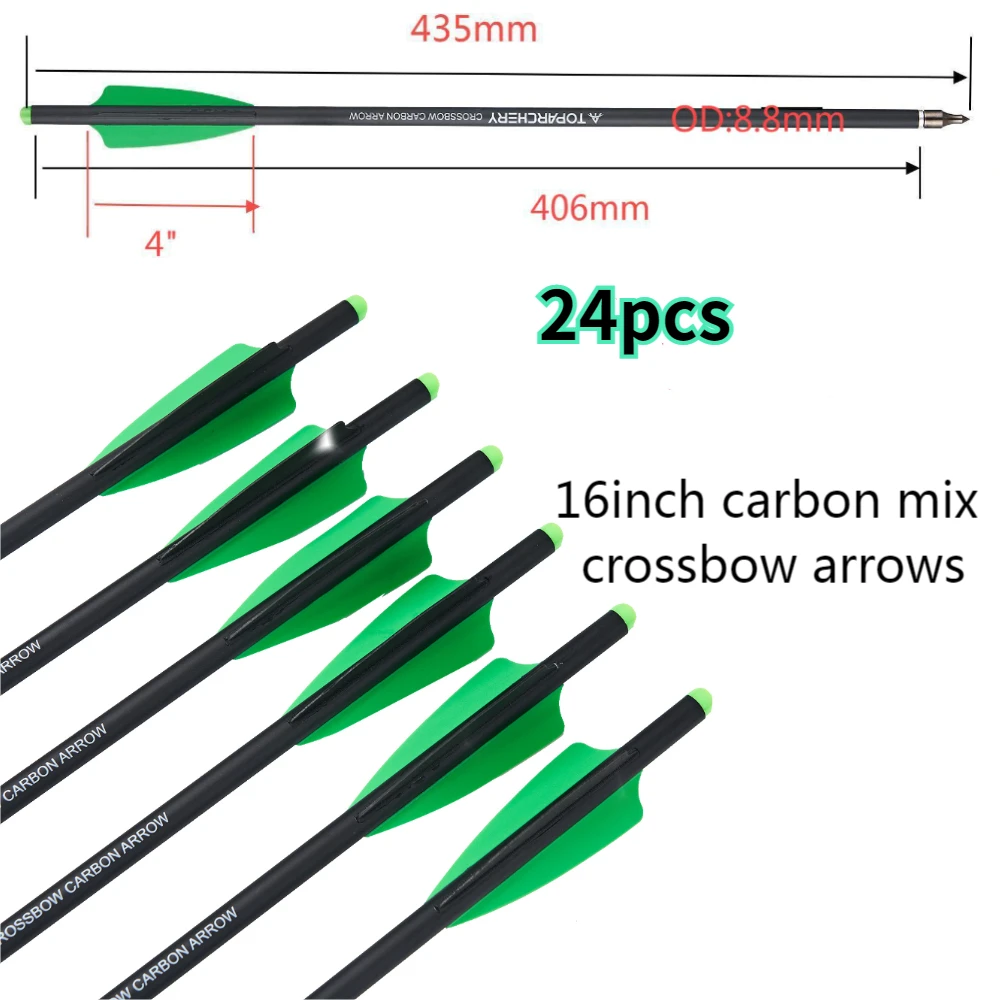 Boogschieten 16/18/20/22 Inch Kruisboogpijlen Carbon Pijl OD8.8mm met 125 grain verwisselbare pijlpunten Buiten Schiet Accessoires