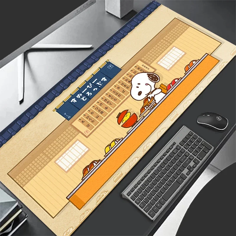 

2025Snoopy Leather Mousepad Office Desk Mat Mouse Pad 900x450 Computer Speed Type Carpet Mat Players Laptop Keyboard Cartoon