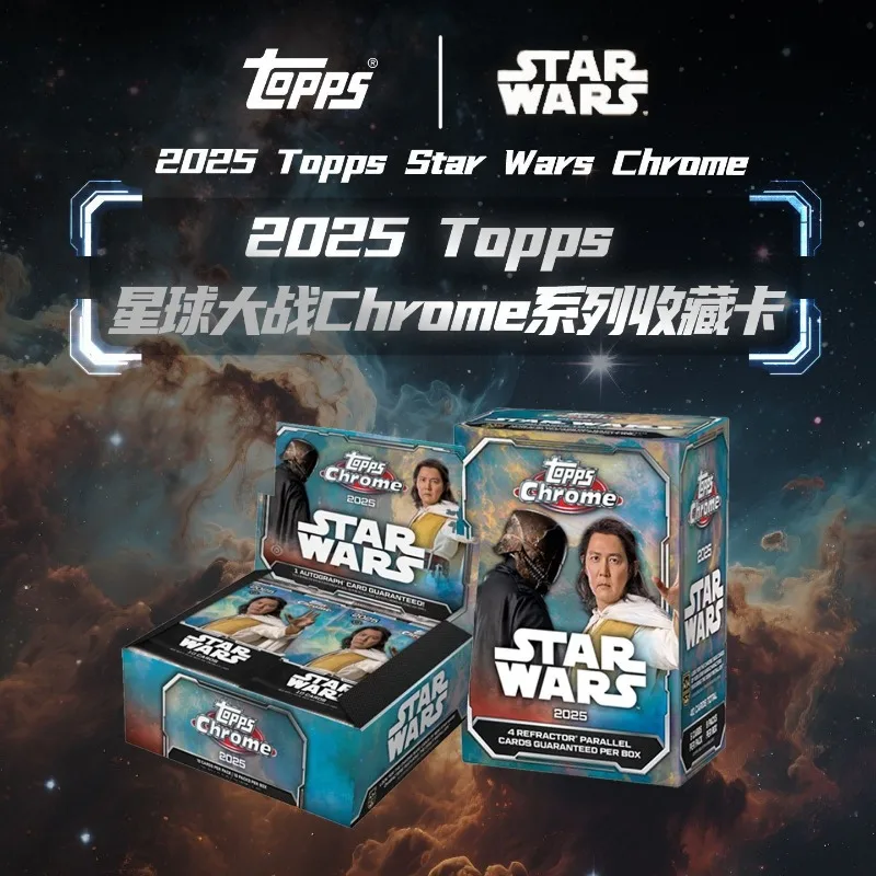 

2026 Topps Chrome Star Wars Hobby Box 1 Auto 4 Numbered Parallels Kyber Light Refractors Movie Trading Cards Collectible Gift
