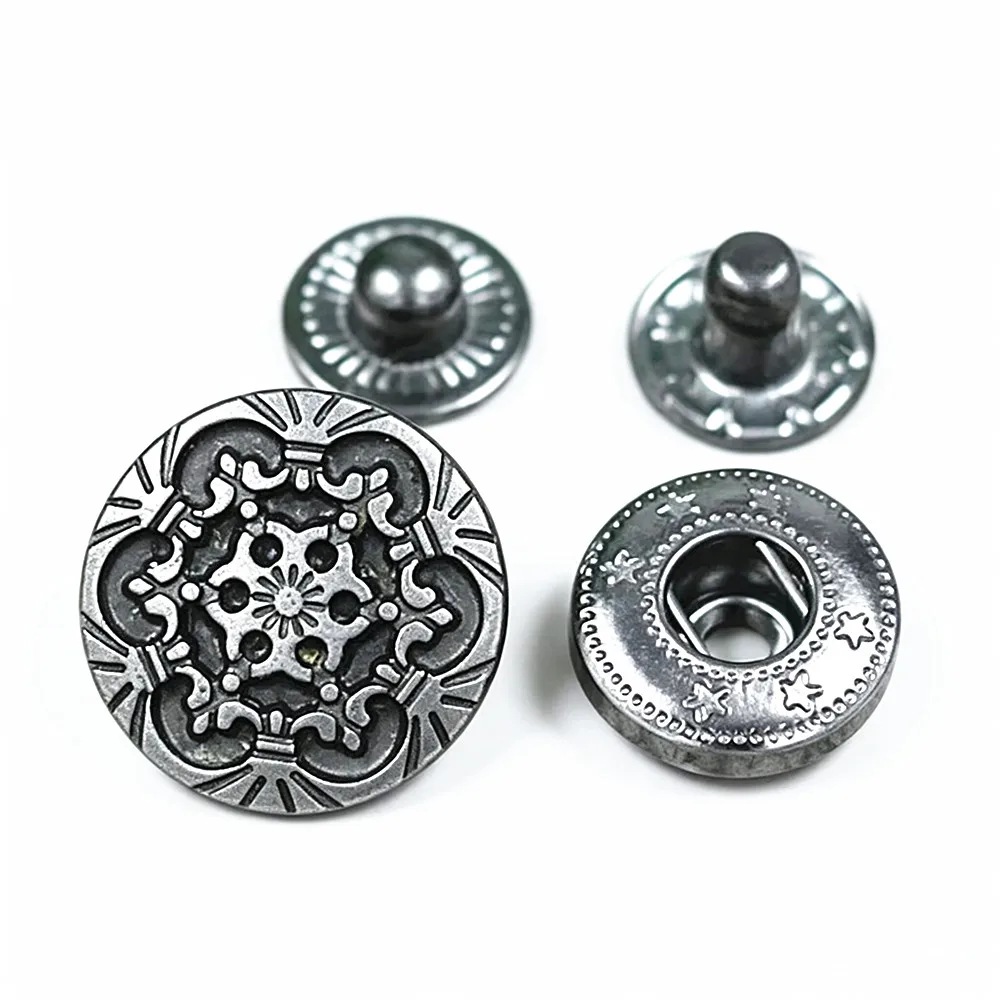 Round Metal Snap Fastener, Poppers Press Studs Kit, Sewing Leather Craft diy for Clothing Coat Bag Coat 18mm, 10sets