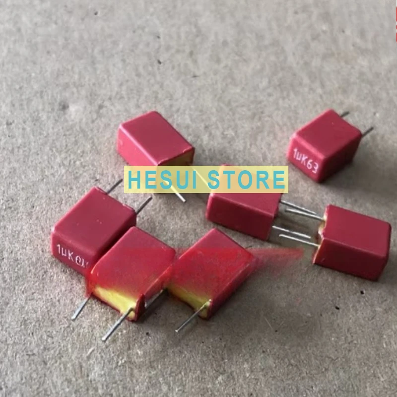 10Pcs Red WIMA MKS2 63v1UF 105 1UF 10% Fever Film Capacitor WIMA