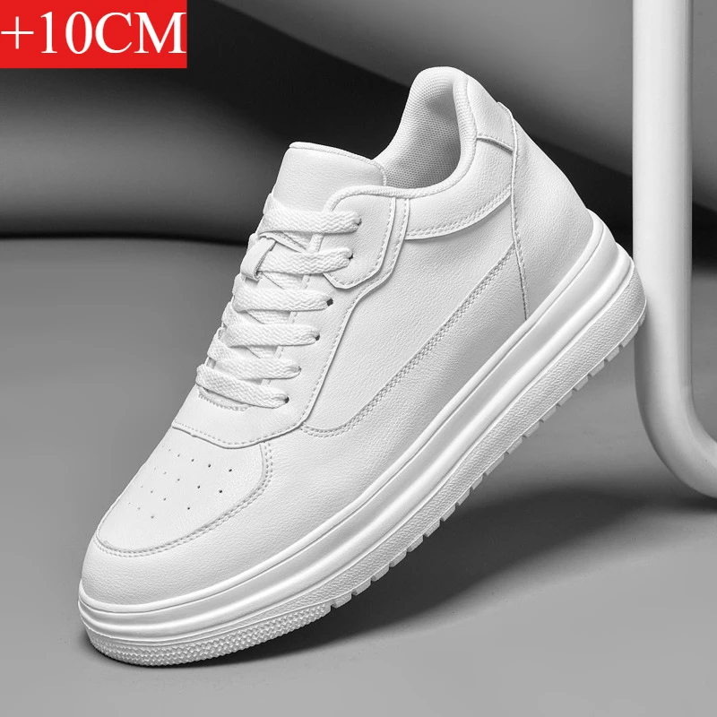 New Invisible Height-increasing Shoes for Men, 6CM-8CM-10CM Sports Shoes,White Leather Sports Shoes for Men,Enlarged Sizes 36-46 image 3