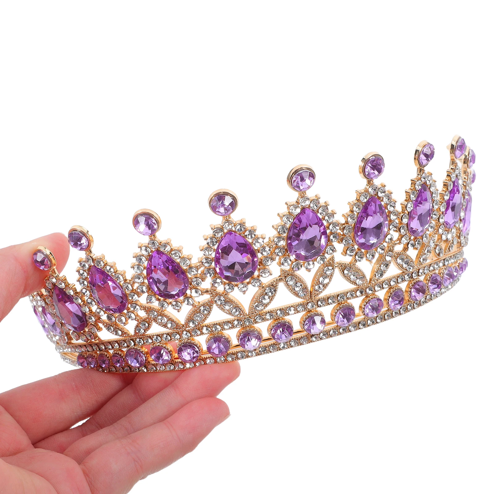 

Elegant Bridal Tiara Wedding Headband Rhinestone Princess Hair Headdress Lightweight Comfortable For Women Girls Sparkling