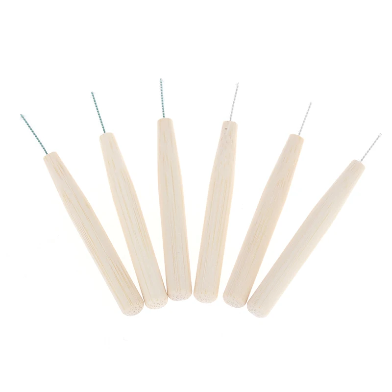 30pcs Bamboo Handle Interdental Brushes Denta Floss Interdental Cleaners Teeth Brush Toothpick Oral Oral Care Tool Teeth Cleaner