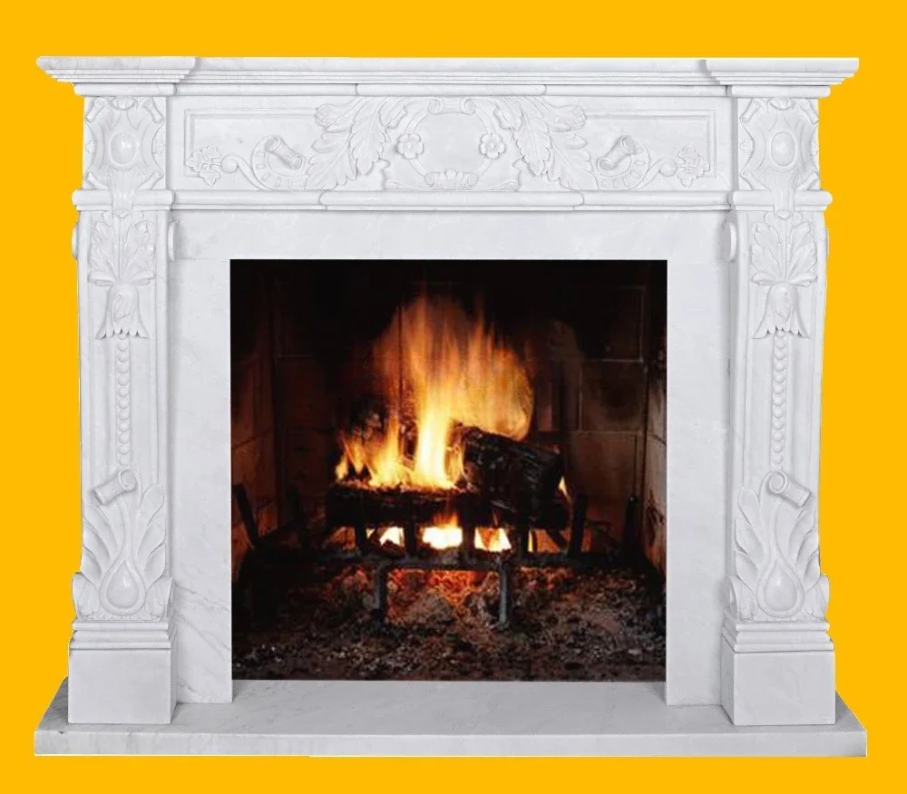 Premium - Quality English Style Marble Fireplace Mantel Frame Custom Made Carved Stone Chimney Surround Living Room Chimneypiece