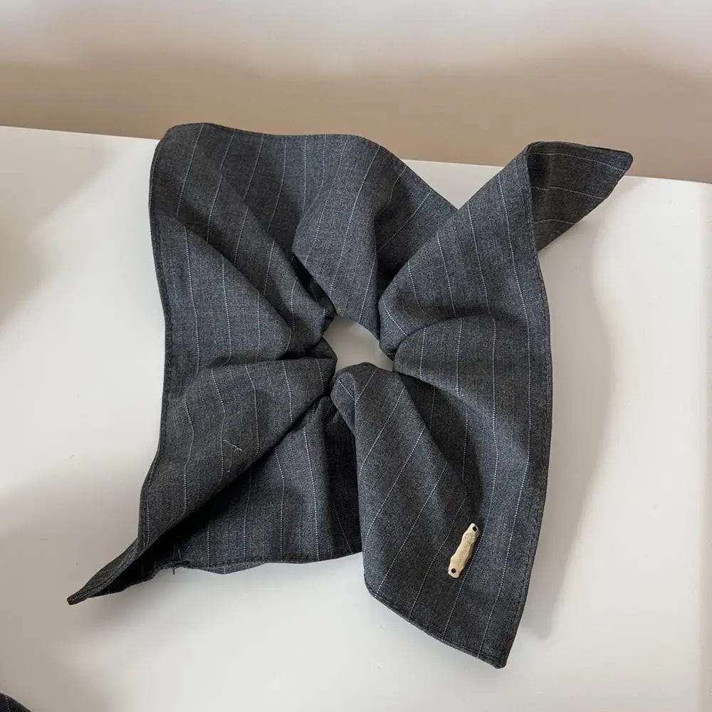 Набор аксессуаров для волос из серой полосатой ткани, квадратный шарф в стиле ретро, повязка для волос, темпераментная повязка на голову с хвостиком, модные резинки для волос на каждый день