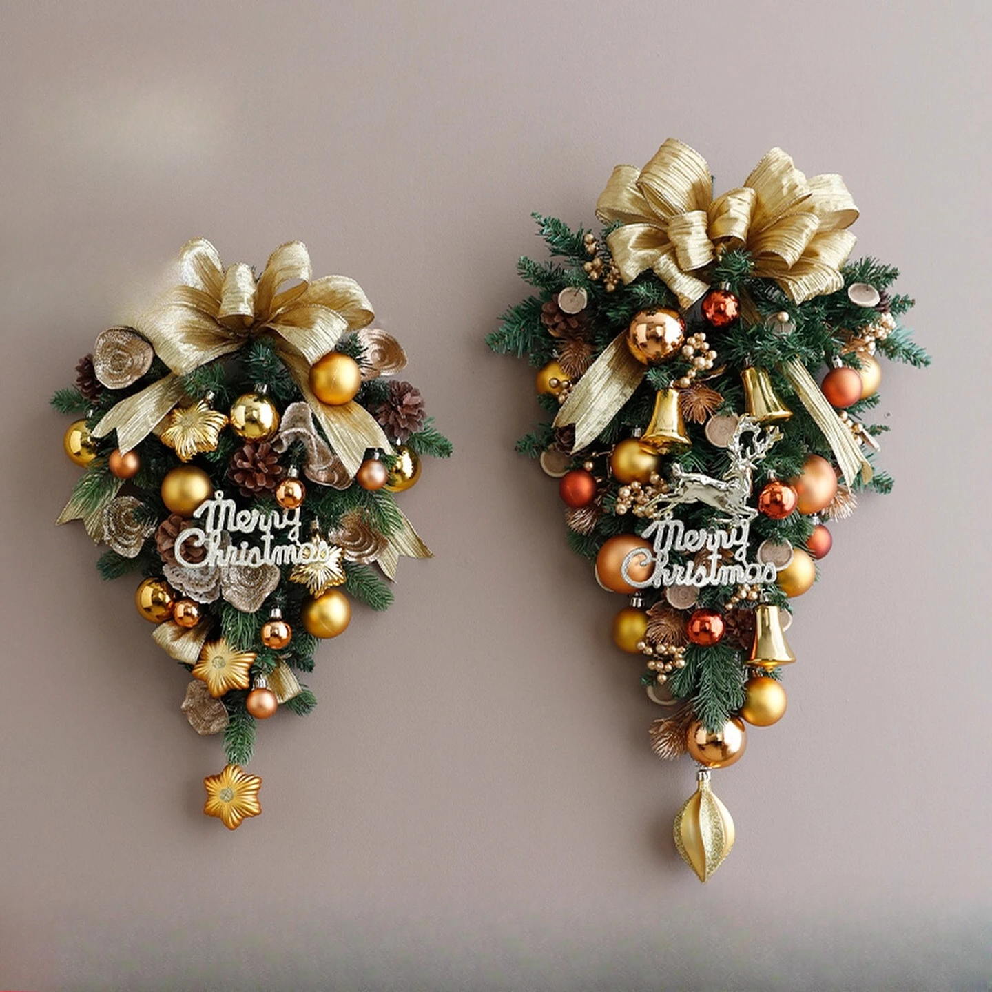 

Jinghua Flower Christmas Wall Hanging Water Drop Circle Rattan Wreath