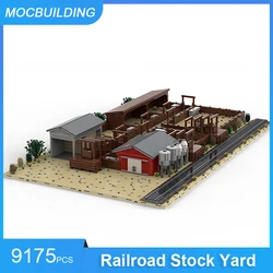 MOC Building Blocks Railroad Stock Yard Model DIY Assemble Bricks Train Architecture Educational Creative Toys Gifts 9175PCS