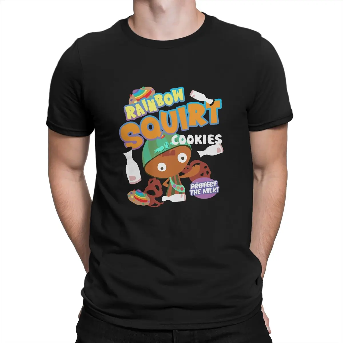 Will you buy some Rainbow Squirt Cookies T Shirt Men's  100% Cotton Vintage T-Shirt Round Collar Psychonauts Tee Shirt