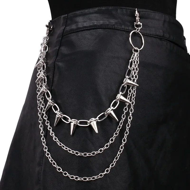 Hip Hop Waist Chain Unisex Punk Rock Metal Trouser Chain Wallet Keychain Jeans Pants Chain Men Women Hip-hop Jewelry FashionGift view 2