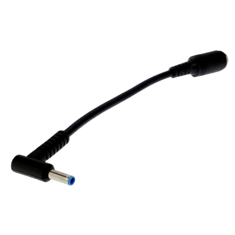 DC Power 7.4x5.0mm Female To 4.5x3.0mm Male Central Pin Angled Adapter Connector Cord Cable For HP Laptop