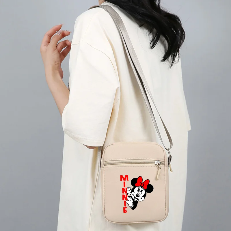 Disney Mickey Mouse Crossbody Bag Women Shoulder Side Bag Handbag Messenger Phone Sling Bag Lady Outdoor Travel Chest Pack Purse