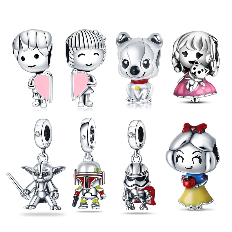 Charms Beads 925 Silver Fits Pandora 925 Original Bracelet Necklace Womens Snow White Character Charm DIY Fine Jewelry Gifts Hot