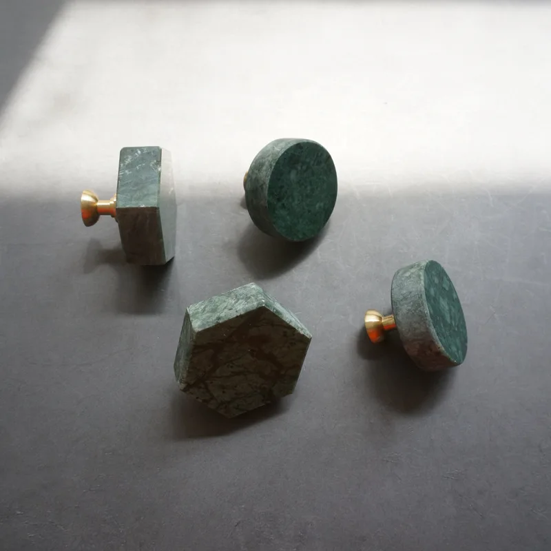 Light Luxury White Green Marble +brass Handle Wardrobe Dresser Knob Cupboard Cabinet Door Handles Drawer Pulls Decor Furniture