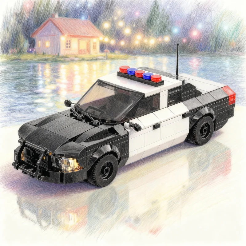 

378 деталей MOC Ford Crown Victoria Police Interceptor City Champions, модель-конструктор, архитектурная игрушка, рождественский подарок