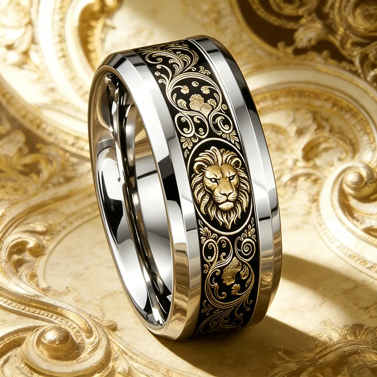 Vintage Baroque Style Majestic Lion Head Ring Gothic Punk Stainless Steel Rings For Men Women Rock Biker Totem Jewelry Gifts