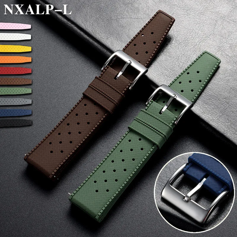 الاستوائية ساعة مطاطية حزام 18 مللي متر 20 مللي متر 22 مللي متر ل Seiko تنفس سيليكون الساعات ل أوريس المواطن الغوص سوار مقاوم للماء