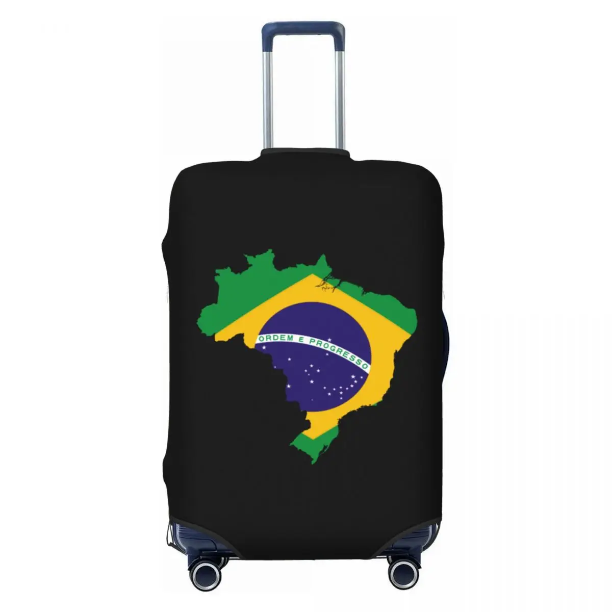 Cubierta de equipaje personalizada con bandera del mapa de Brasil, cubiertas protectoras de maleta patrióticas brasileñas a la moda, traje para 18-32 pulgadas