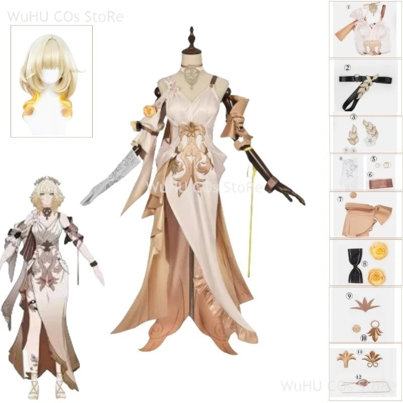 

Game Honkai Star Rail Aglaea Cosplay Costume Golden Wig Uniform Women Girls Cosplay Outfit Full Set Carnival Event Con Cosplay