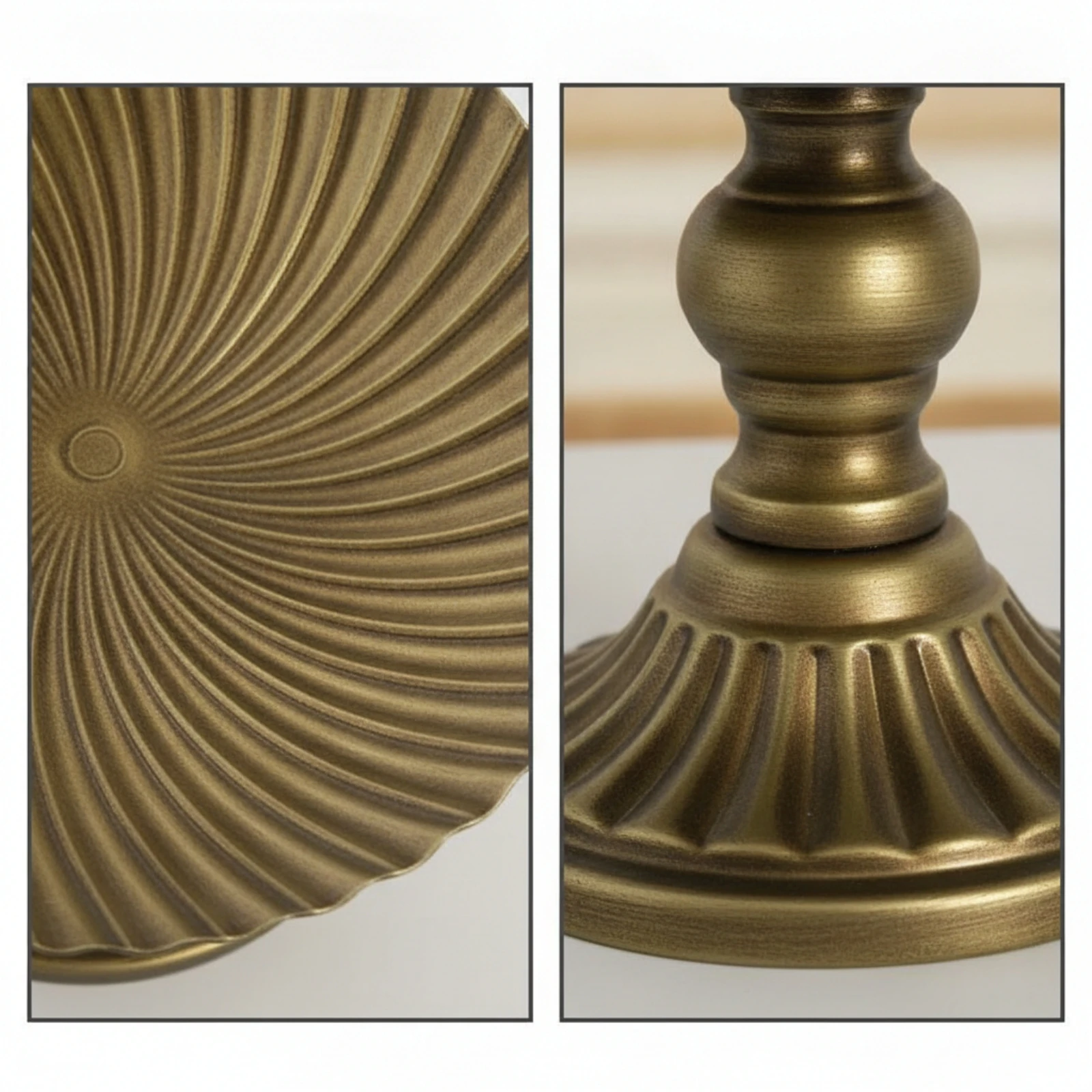 Pedestal Tray with Fluted Surface Lightweight Metal Pedestal Tray Compact Sturdy for Home Decorators, Table Setting
