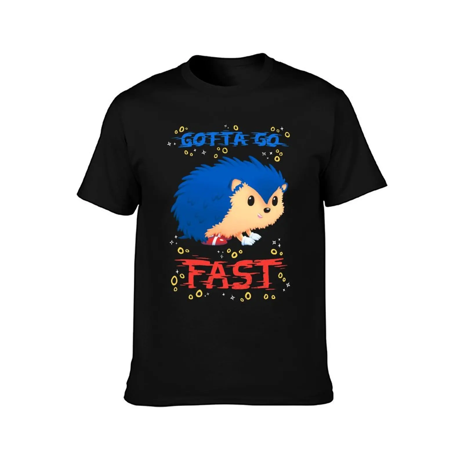 Gotta Go Fast // Cute Hedhehog, Retro Platformer Game, Meme T-Shirt Soft Touch Basic Cotton T-Shirt