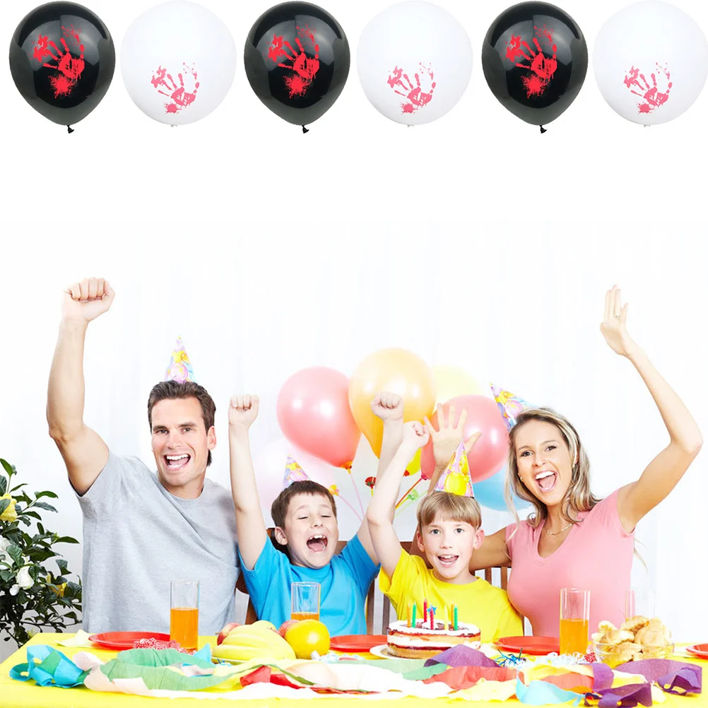 

40Pcs Bloody Handprint Halloween Latex Balloons Handprints Decor Scary Haunted Party Photo Props Halloween Handprints Balloons