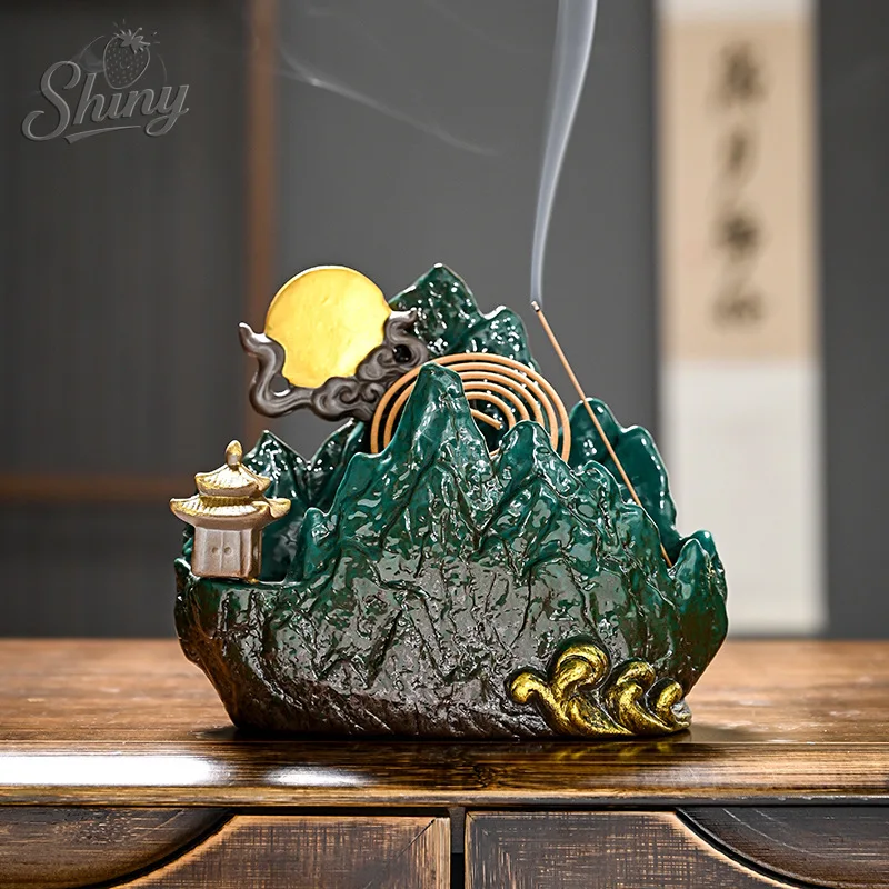 

Chinese Style Thousands of Miles of Ceramic Incense Burner Home Incense Burner Ornaments Indoor Desktop Decoration
