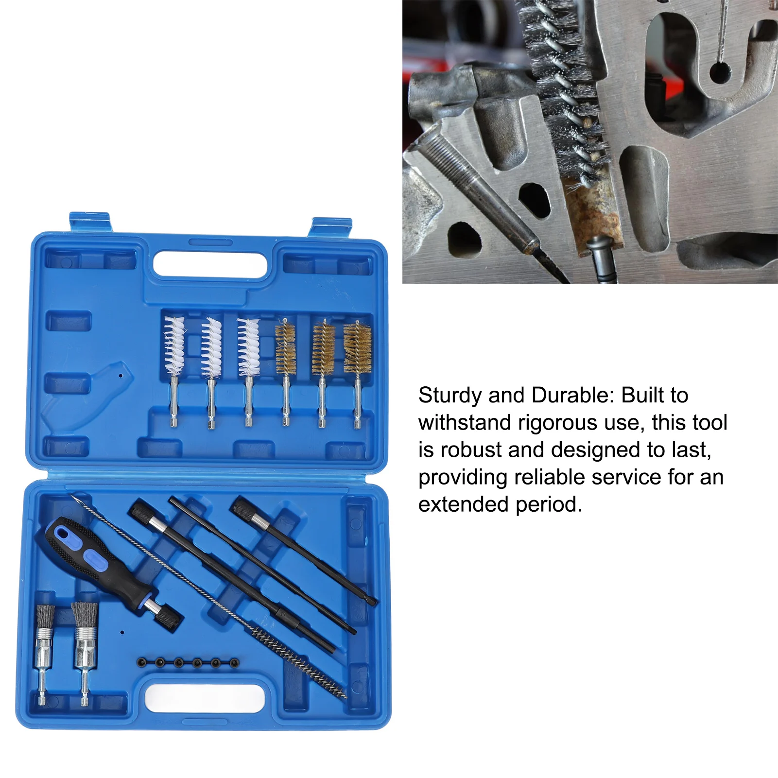 Diesel Injector Seat Bore Cleaning Brush Engine Injectors Cleaner Kit Rust Resistant Universal Fit High Hardness for Vehicle